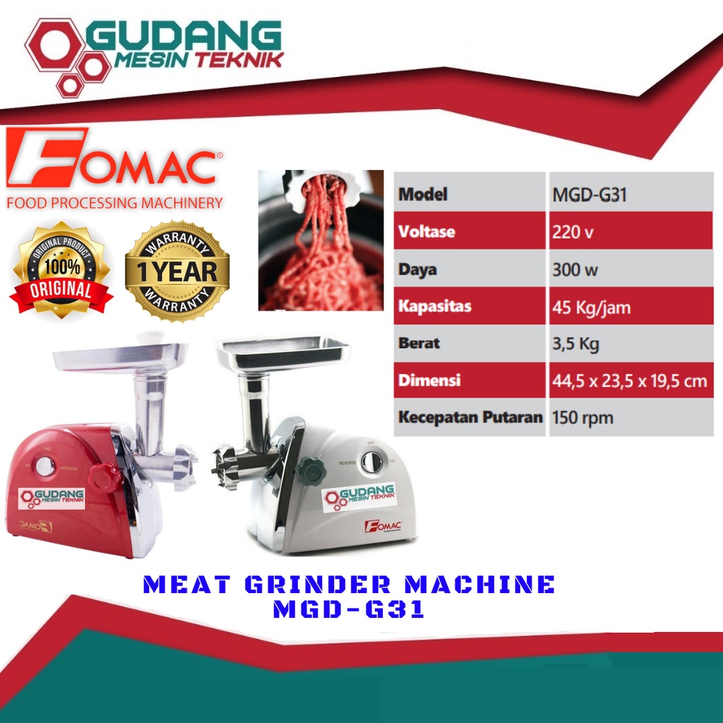 Jual Fomac MGD-G31 Meat Grinder Machine Mesin Penggiling Daging ...