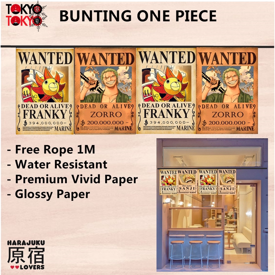 Jual Banner Bunting Flag Noren Anime Edition - One Piece Sunny Go ...
