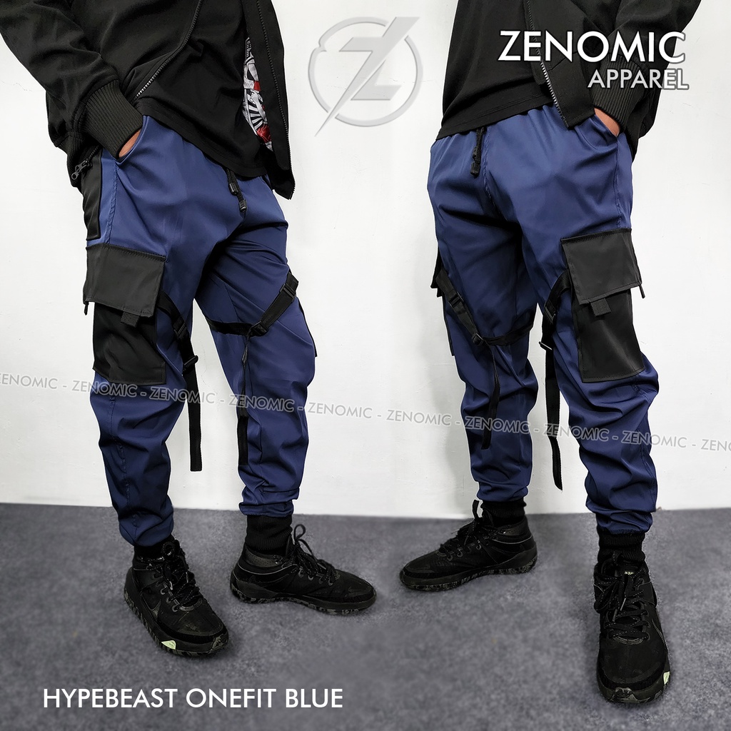 Jual Celana Cargo Jogger Hypebeast Zenomic Blue Onefit Slim Fit Size S ...