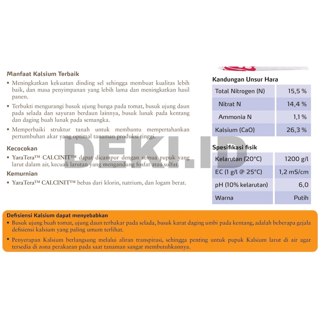 Jual Calcinit YaraTera 500 gr CaNO3 Pupuk Kalsium Nitrat Calnit Kemasan ...