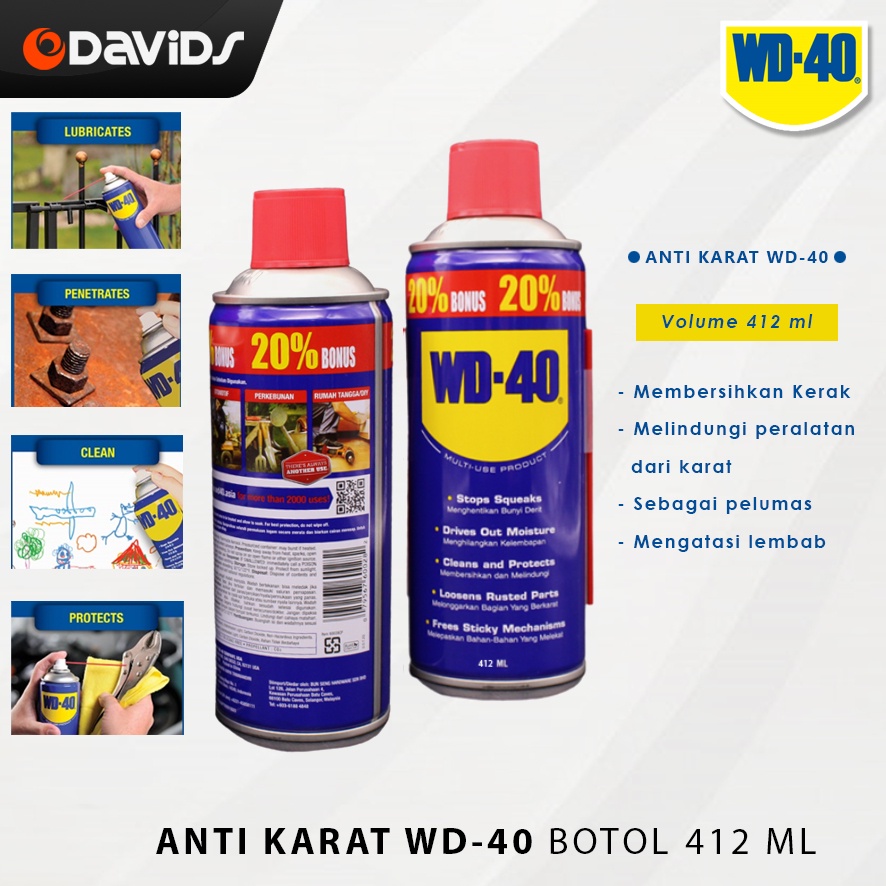 Jual WD 40 Cairan Pelumas Anti Karat Semprot 191ml 333ml | Shopee Indonesia