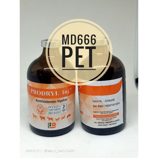 Jual PRODRYL Injeksi 100 ml - Antihistamin Obat Alergi Pada Hewan ...