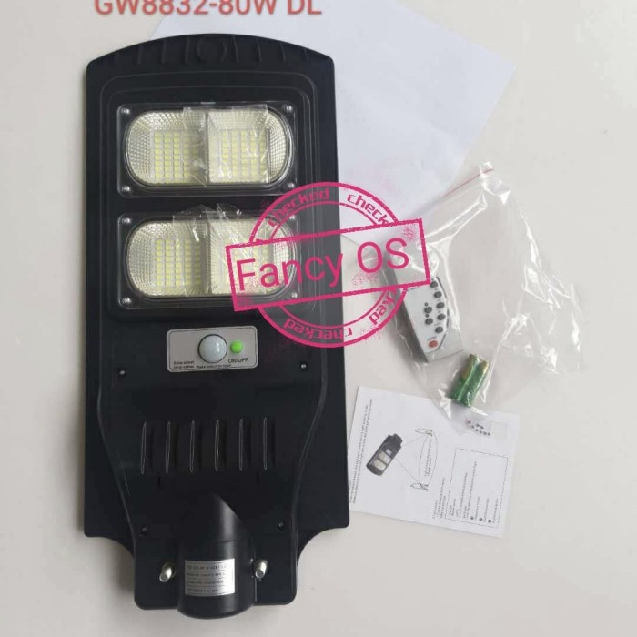 Jual LAMPU JALAN LED PJU SOLAR PANEL TENAGA SURYA 80W 80WATT REMOTE ...