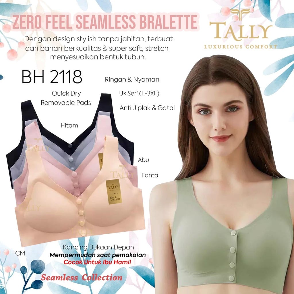 Jual Bra Seamless Tanpa Kawat Tally Kally Model Kancing Depan Shopee Indonesia