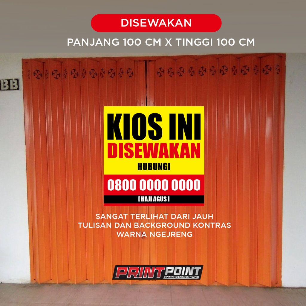 Jual SPANDUK BANNER KIOS RUKO INI DISEWAKAN DIKONTRAKAN BESAR JELAS ...