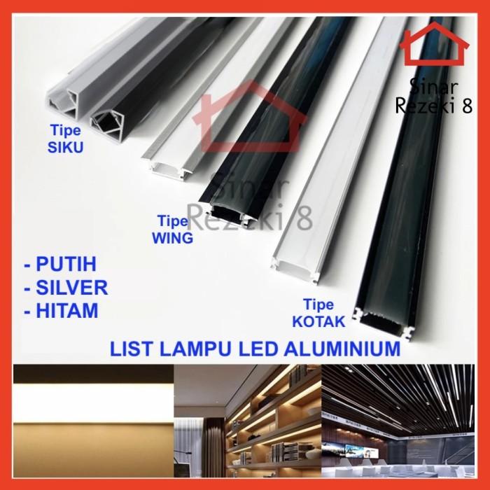 Jual List Lampu Led Strip Rumah 1M / Cover Aluminium Casing Lis Housing ...