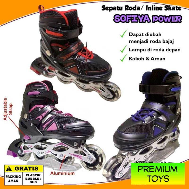 Jual SEPATU RODA INLINE SKATE POWER LINE SOFIYA POWER BAN LAMPU+BAUT ...