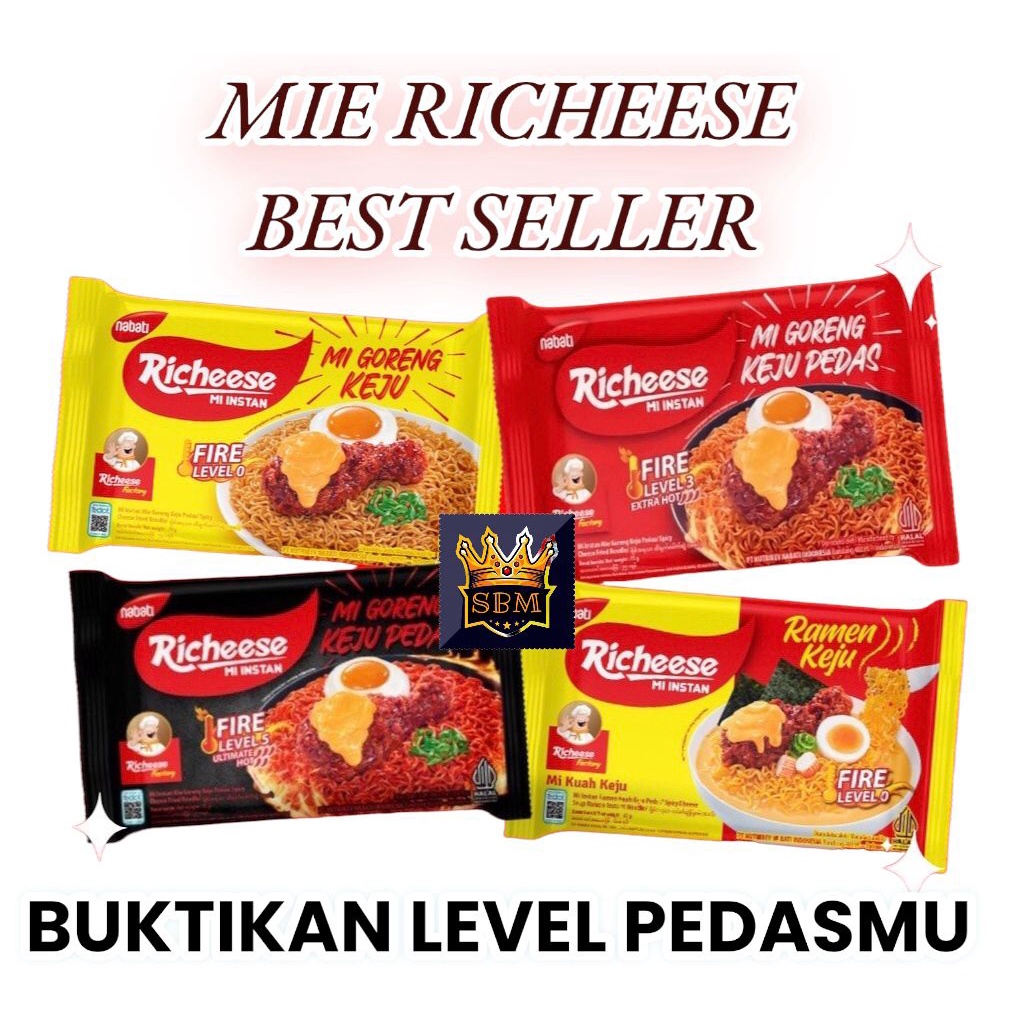 Jual SBM ~ Richeese Mie Goreng Mie Ramen Level Pedas | Shopee Indonesia
