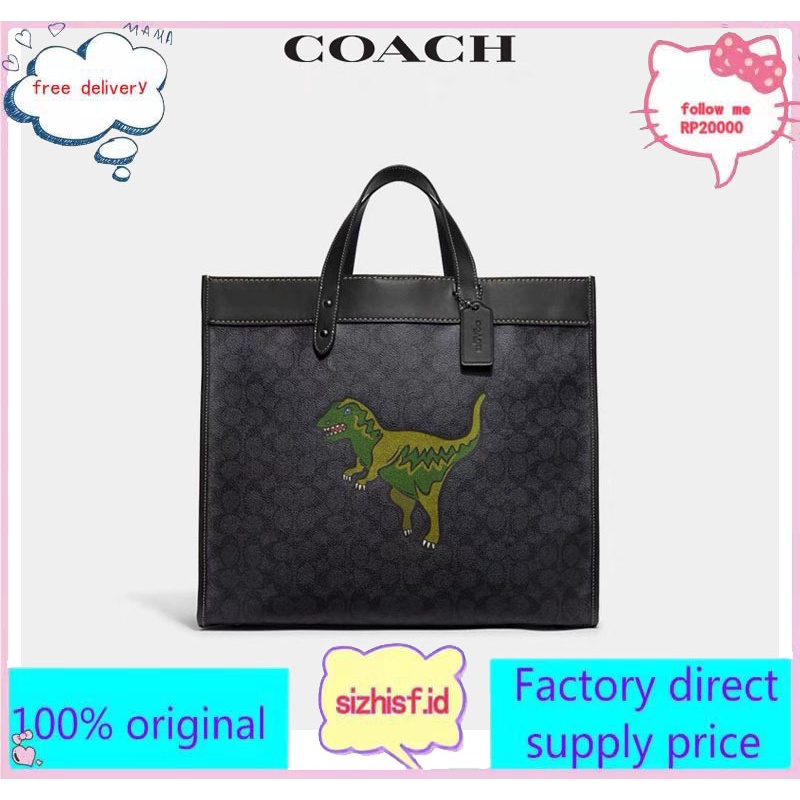 Jual Coach 077 Dinosaur Men's Bag Reading Flower Logo Field Tote No. 40 ...