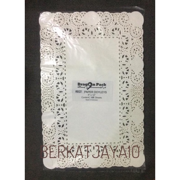 Jual Paper Doilies Rectangular 8"x12" isi 100pcs Kertas Doyleys 20x30cm