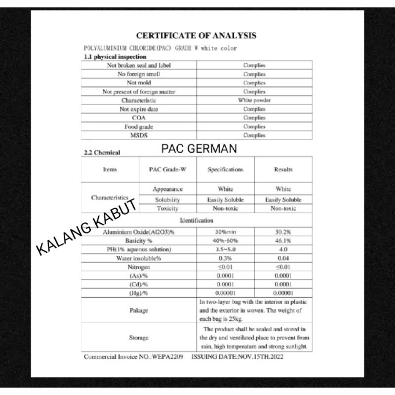 Jual Pac German / PAC / penjernih air - 25 kg | Shopee Indonesia