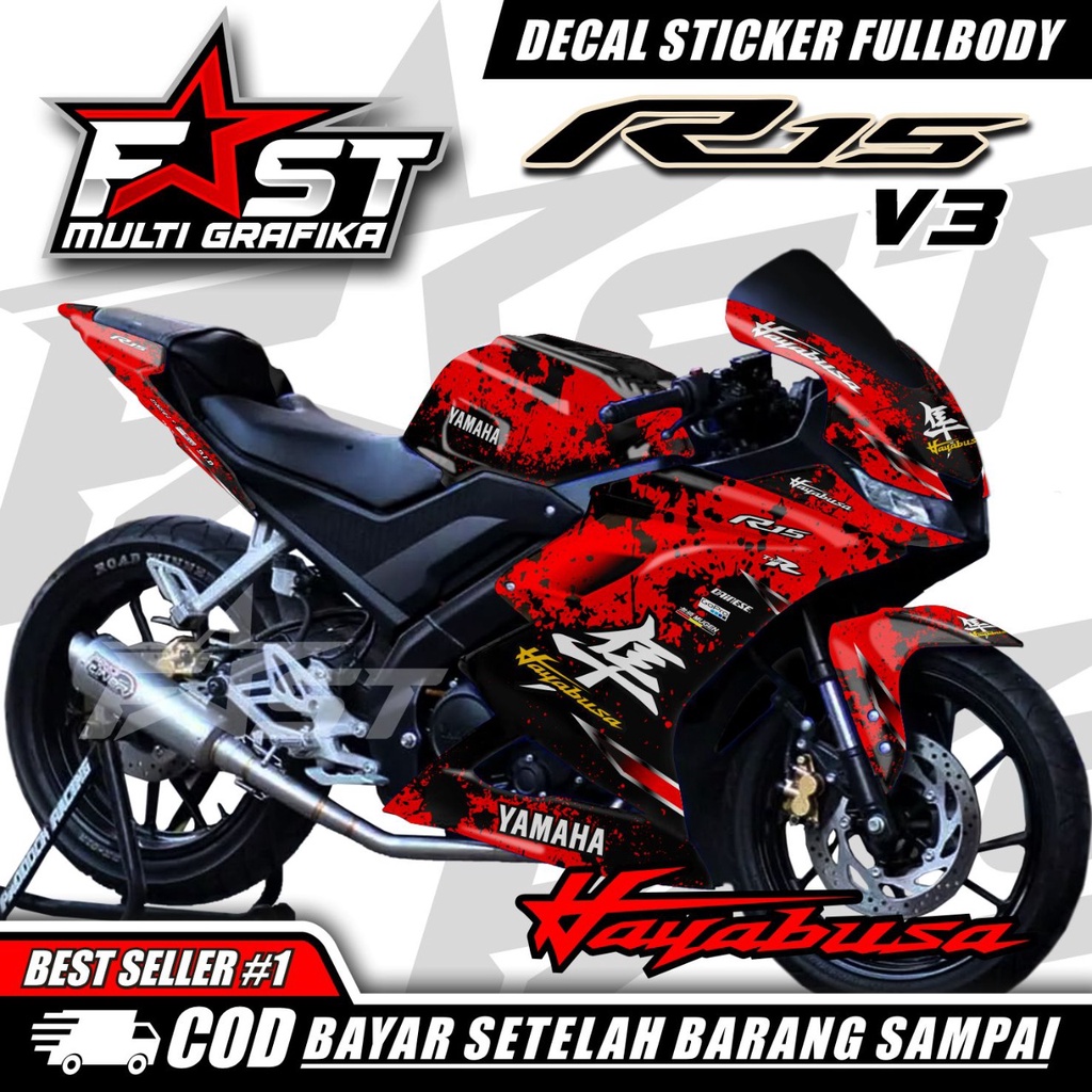 Yamaha R15 Merah Doff R15 V3 Matte Red Decal Stiker Yamaha R15 V3