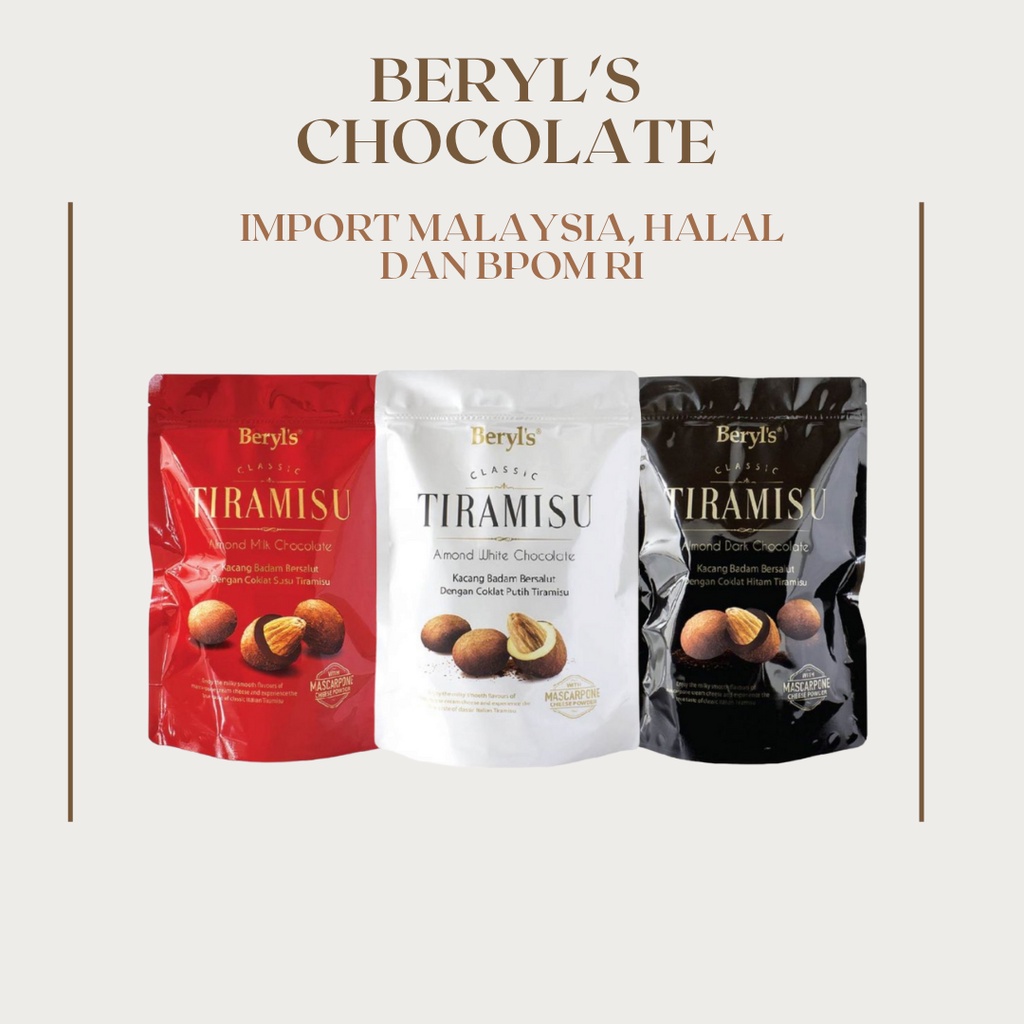 Jual 300gr Beryls Tiramisu Chocolate Almond Coklat Almond Beryls