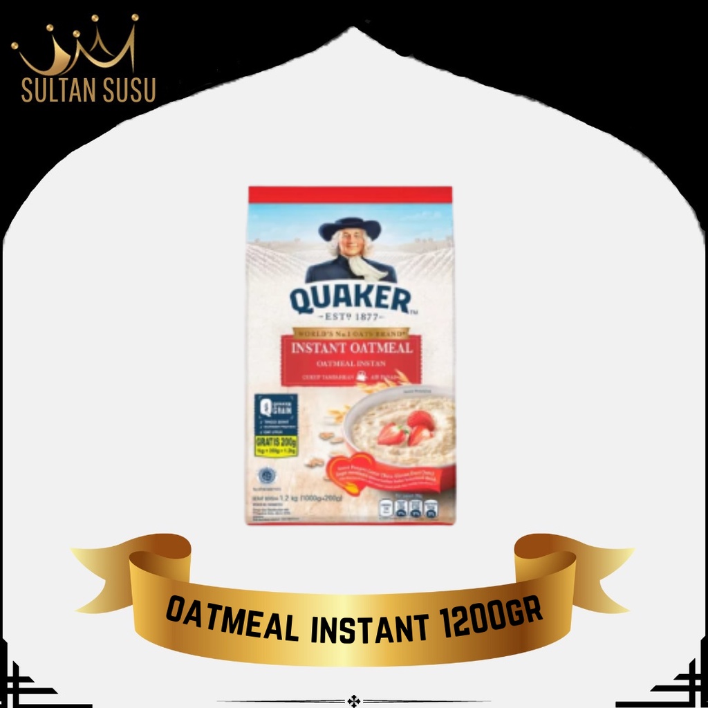 Jual Quaker Instant Oatmeal 1200 gr Merah 1.2 kg/sultansusu | Shopee ...