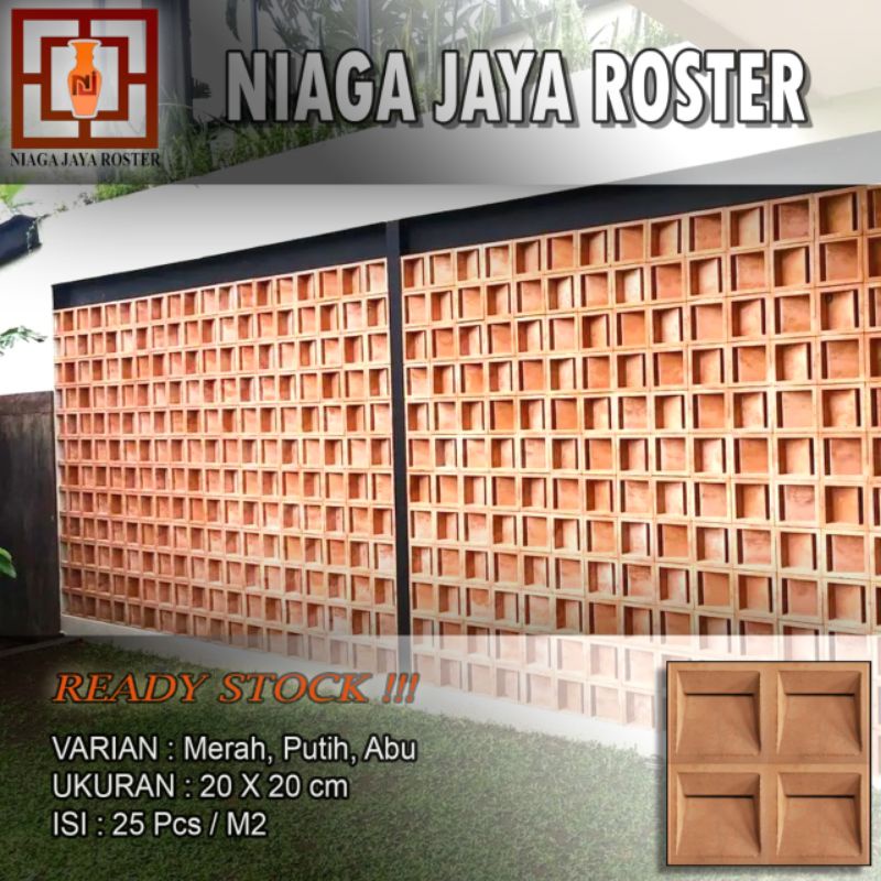 Jual Roster Beton Loster Beton Lubang Angin Roster Terakota Roster Merah Beton Shopee 8378