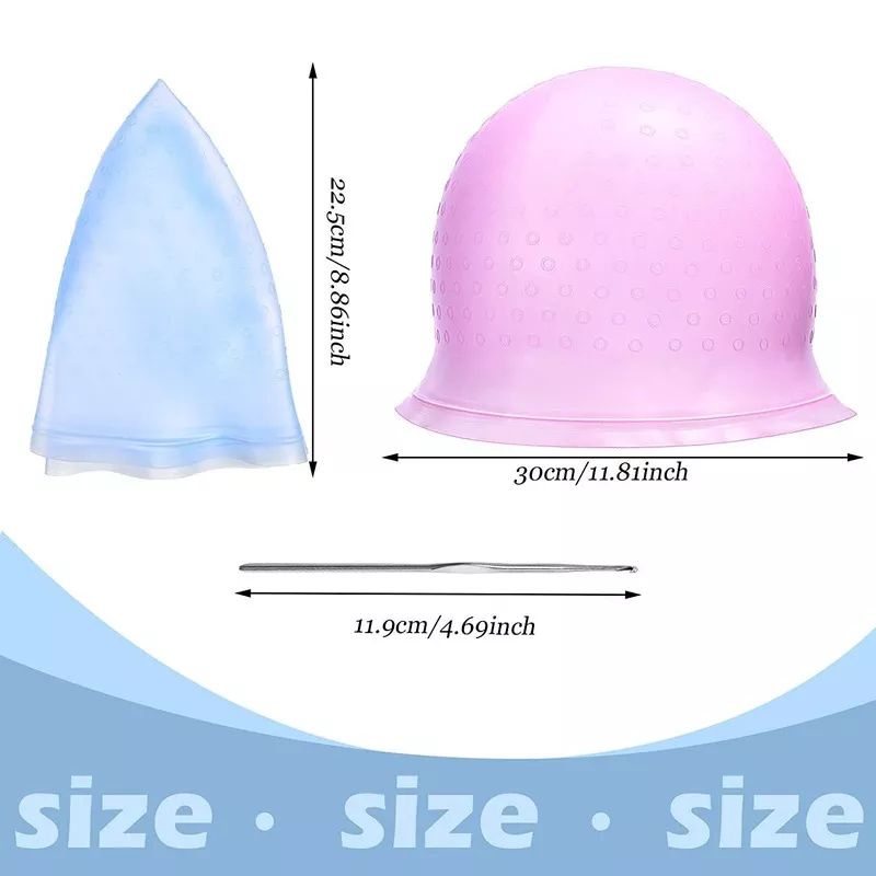 Jual topi semir rambut karet silicon cat rambut topi highlight topi ...