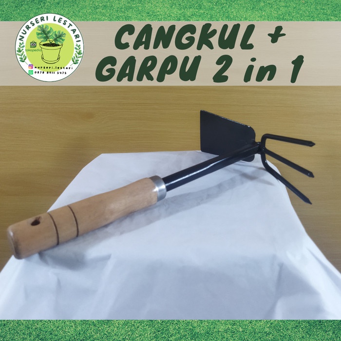 Jual Cang Cangkul Pacul Dan Garpu Garukan Taman Mini 2 In 1 Cangkul