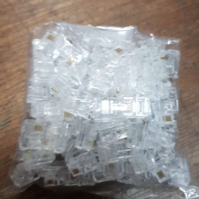 Jual Kabel Konektor Konektor Rj 11 Telpon Isi 100 Pcs | Shopee Indonesia