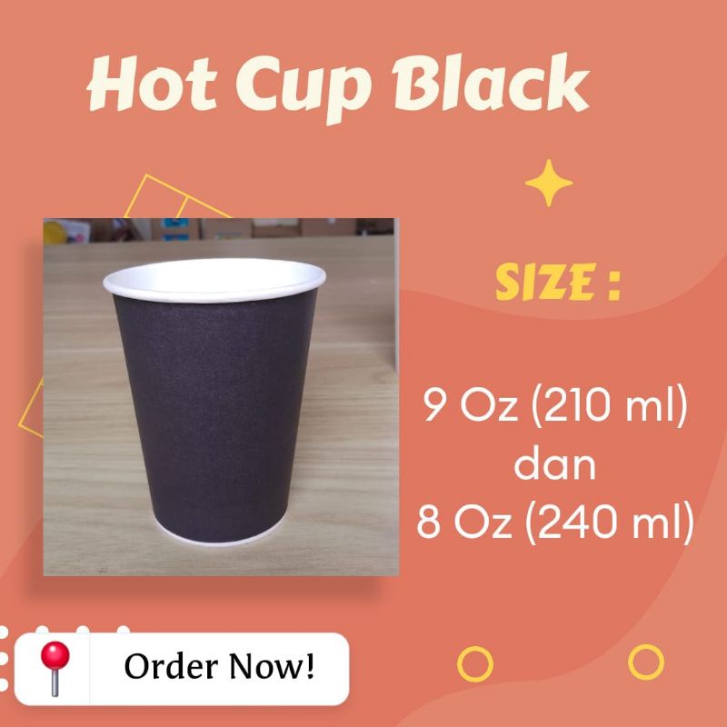 Jual Paper Hot Cup Hitam Polos 50 pcs | Shopee Indonesia