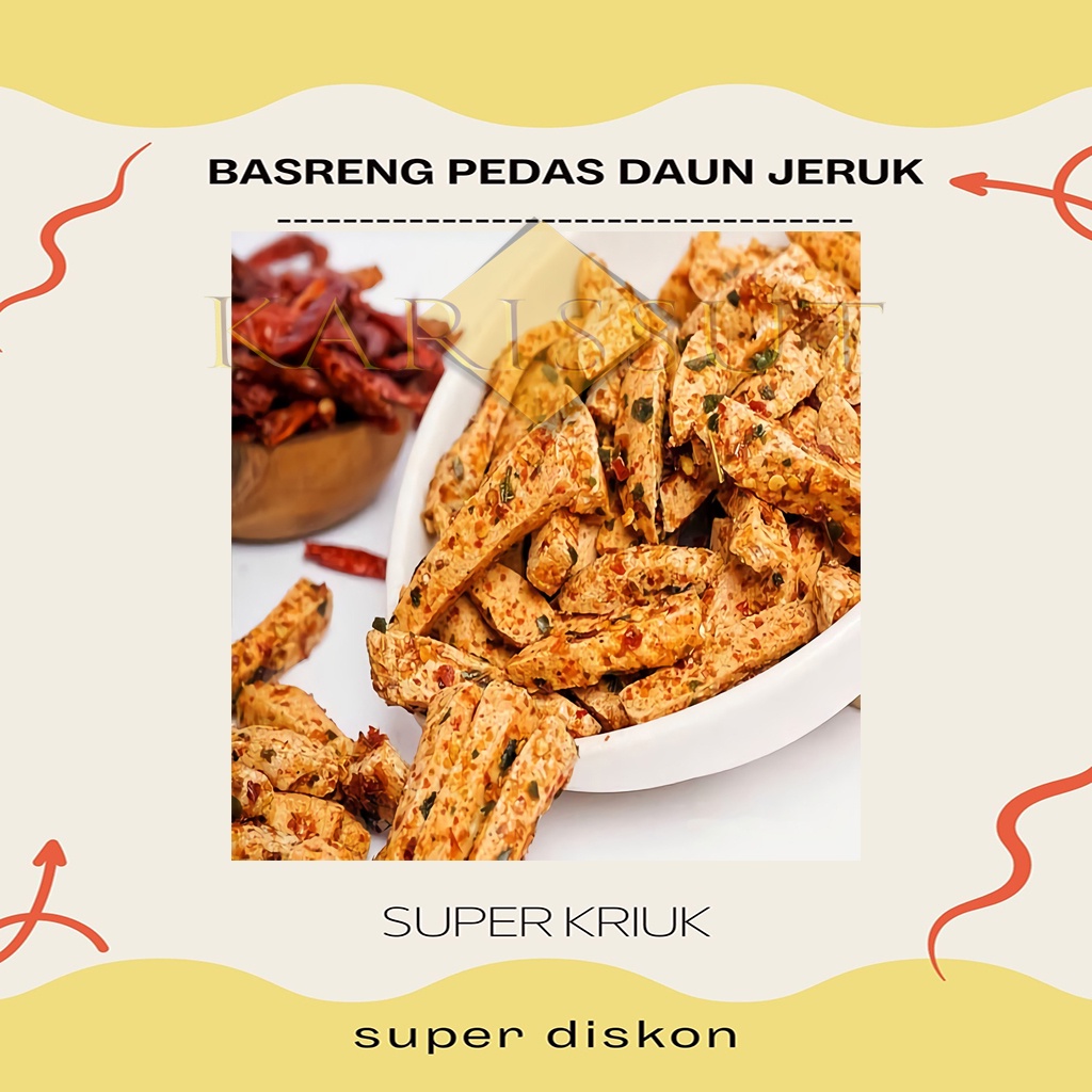 Jual Basreng Pedas Daun Jeruk / Basreng daun jeruk isi 100 125 150 250 ...