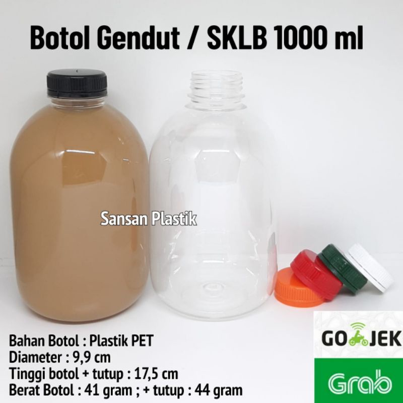 Jual Botol 1000 ml Gendut / Botol 1000ml SKLB / Botol Gendut GOJEK GRAB ...