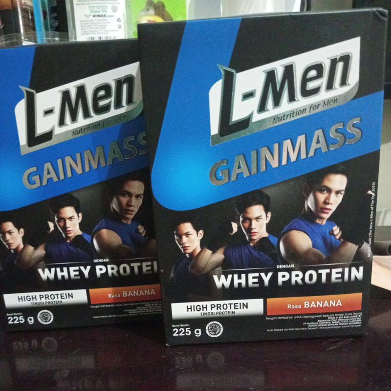 Jual L-Men Gainmass whey protein rasa Banana 225 gram | Shopee Indonesia