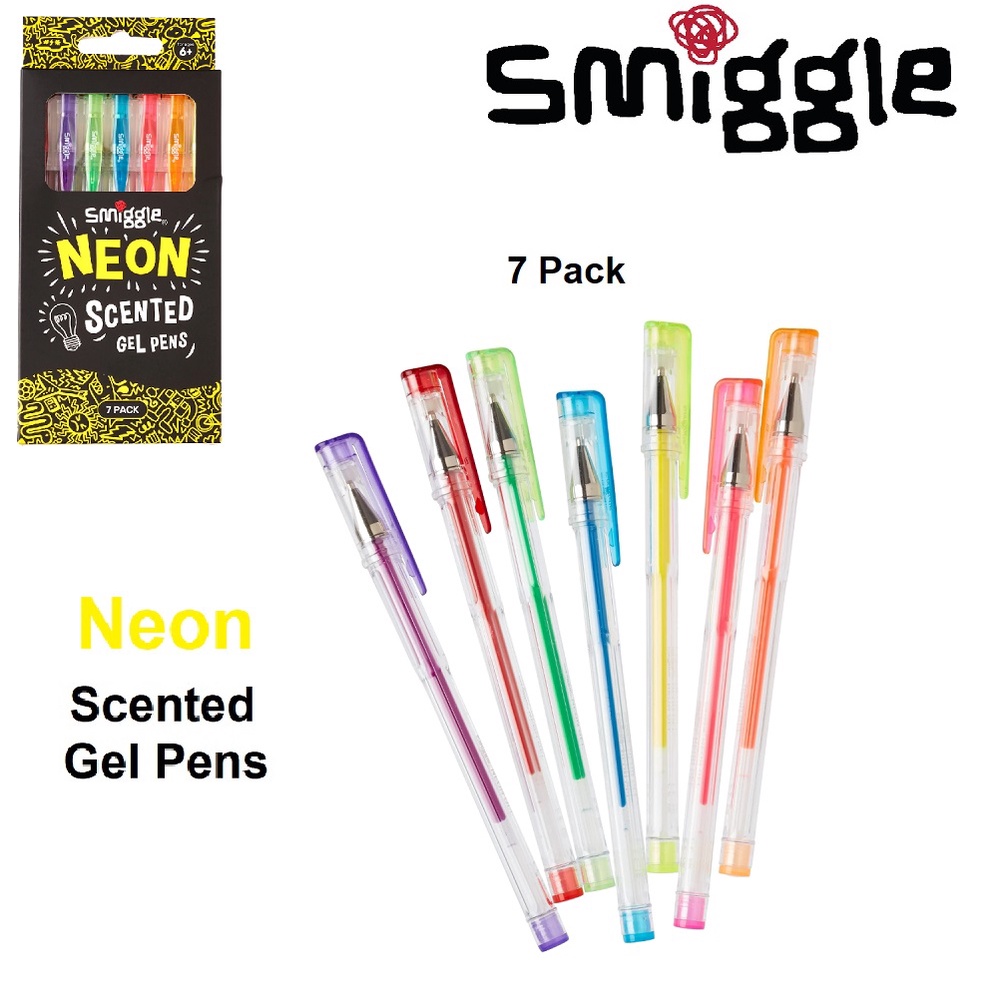 Jual Ori Smiggle Neon Scented Gel Pens Pack X7 Pulpen Original | Shopee ...
