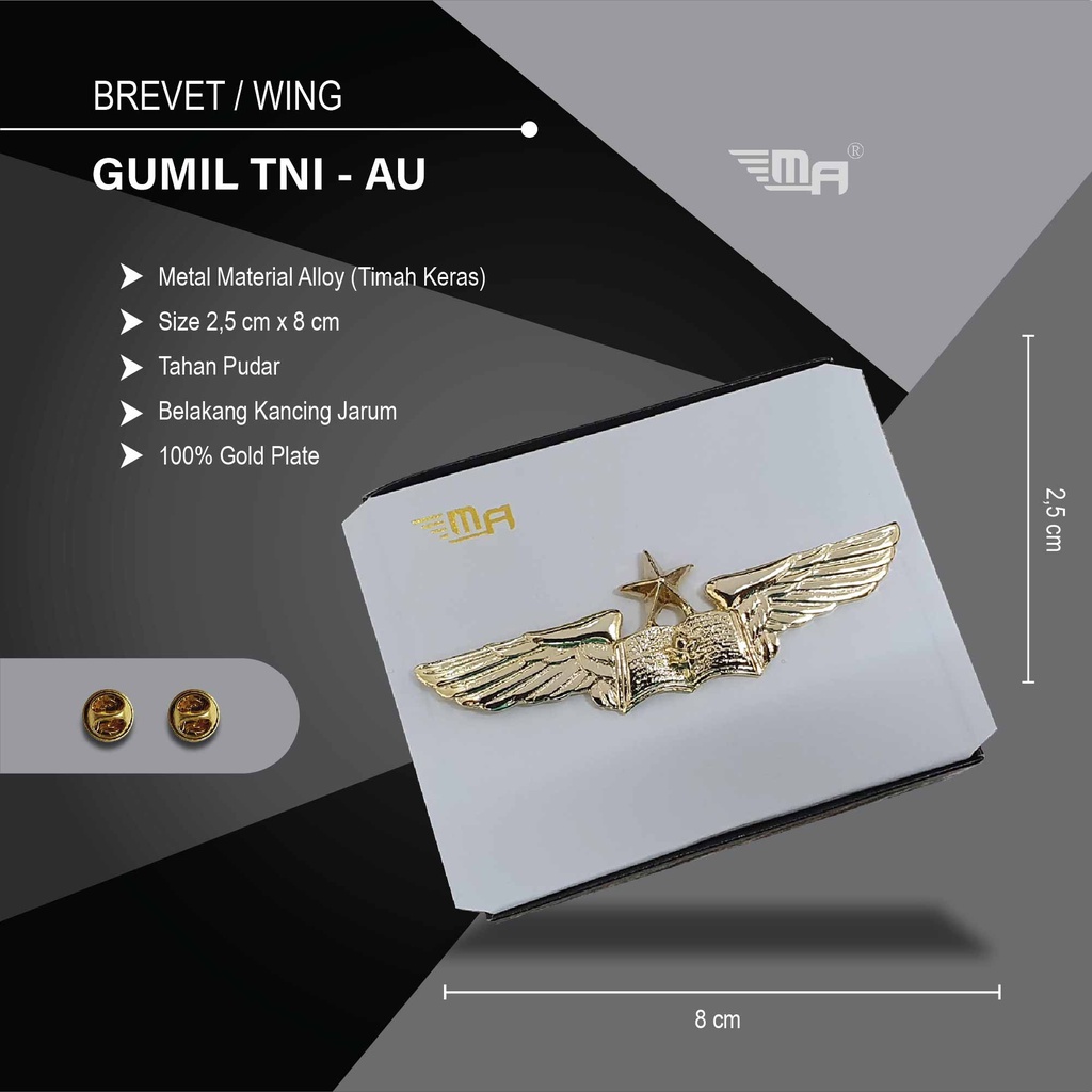 Jual WING GUMIL TNI - AU BRIVET PIN BREVET | Shopee Indonesia