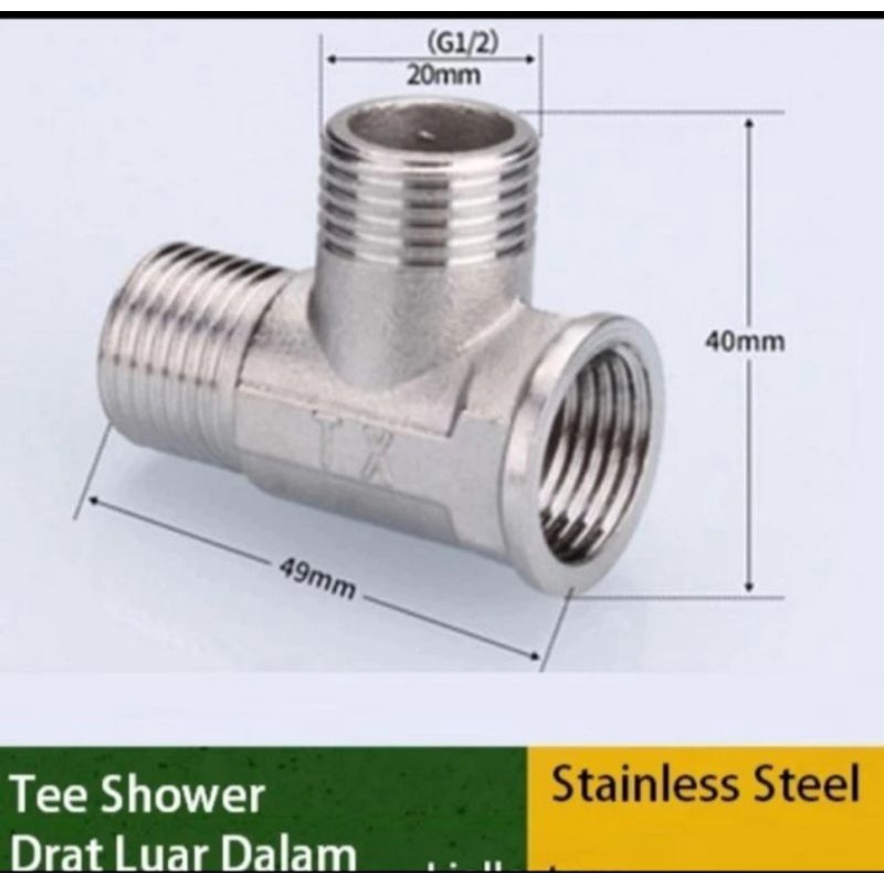 Jual Tee cabang Te shower stainless sus 304 kloset wastafel dll ...