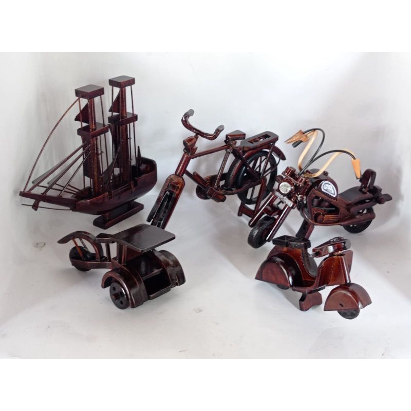 PAKET TERMURAH MAINAN PAJANGAN SOUVENIR MINIATUR KAYU DIECAST