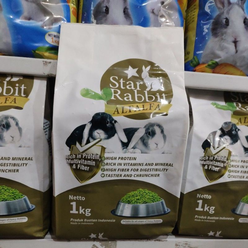 Jual MAKANAN KLINCI STAR RABBIT ALFALFA 1KG FRESHPACK | Shopee Indonesia