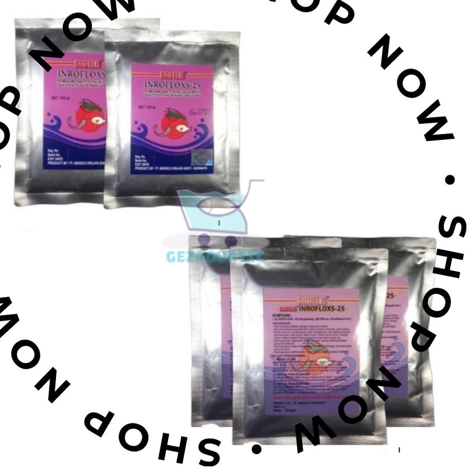 Jual Trend Obat Antibiotik Ikan Boster Inrofloxs Serbuk Gram