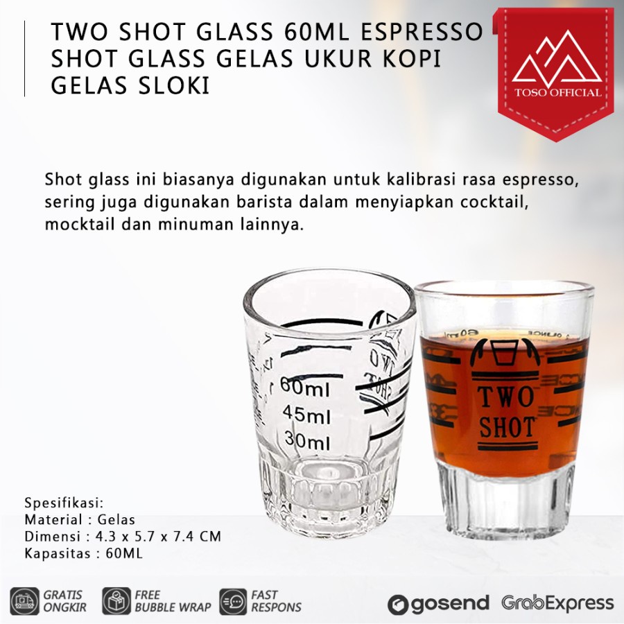 Jual Two Shot Glass 60ml Espresso Shot Glass Gelas Ukur Kopi Gelas Sloki Shopee Indonesia 2556