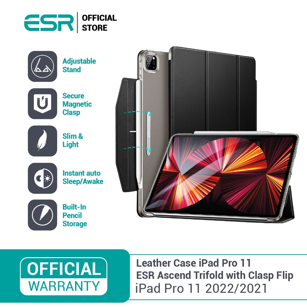 Jual Leather Case iPad Pro 11 ESR Ascend Trifold with Clasp Flip