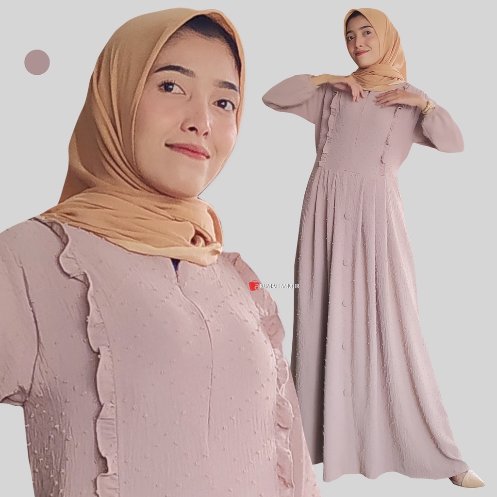 Jual Gamis Polos Crinkle Kringkel Rubiah Wanita Dress Melar Ld Ld