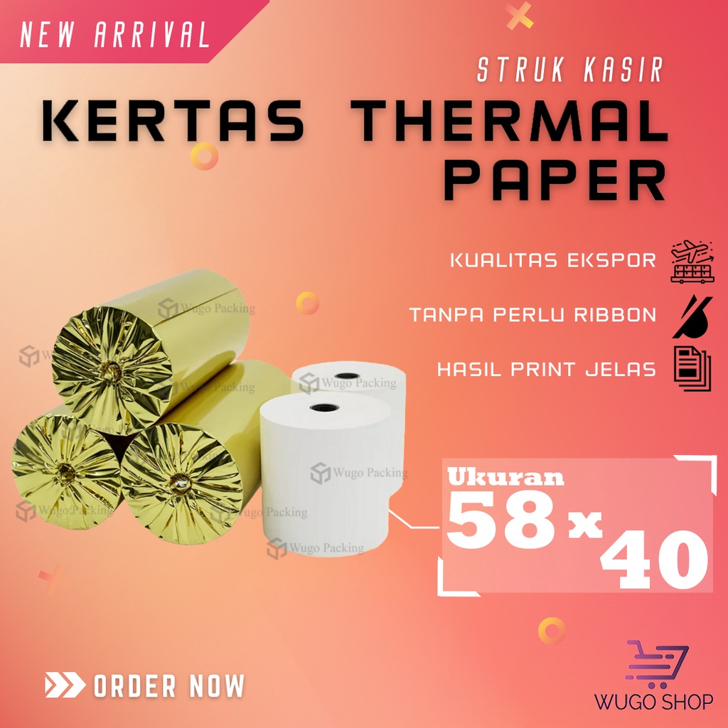 Jual Kertas Kasir Struk Paper Roll X Mm Thermal Pos Receipt Printer Shopee Indonesia