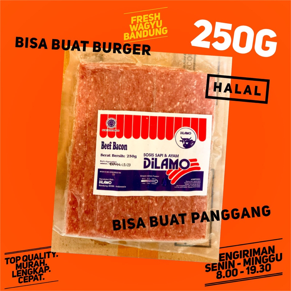 Jual SMOKED BEEF BACON PREMIUM Daging Sapi Asap Slice Burger Panggang