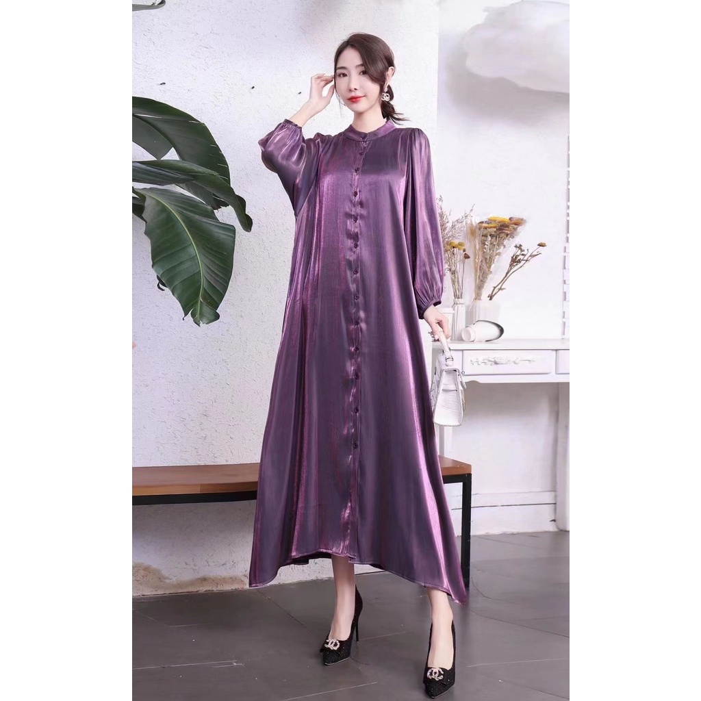 Jual 【Ramadhan】Shimmer Dress Hijab Lebaran Free Belt dress korea