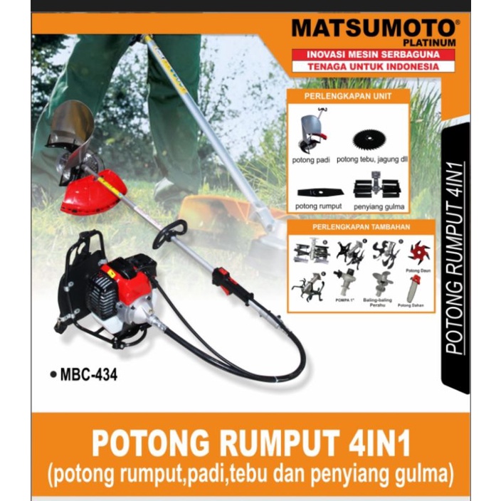 Jual MESIN POTONG RUMPUT 4FUNGSI MATSUMOTO MBC-434 | Shopee Indonesia