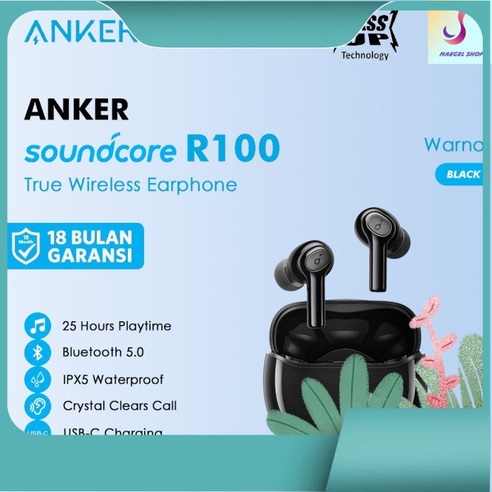 Jual True Wireless Earphone Headset Anker Soundcore R100 Bluetooth IPX5 ...