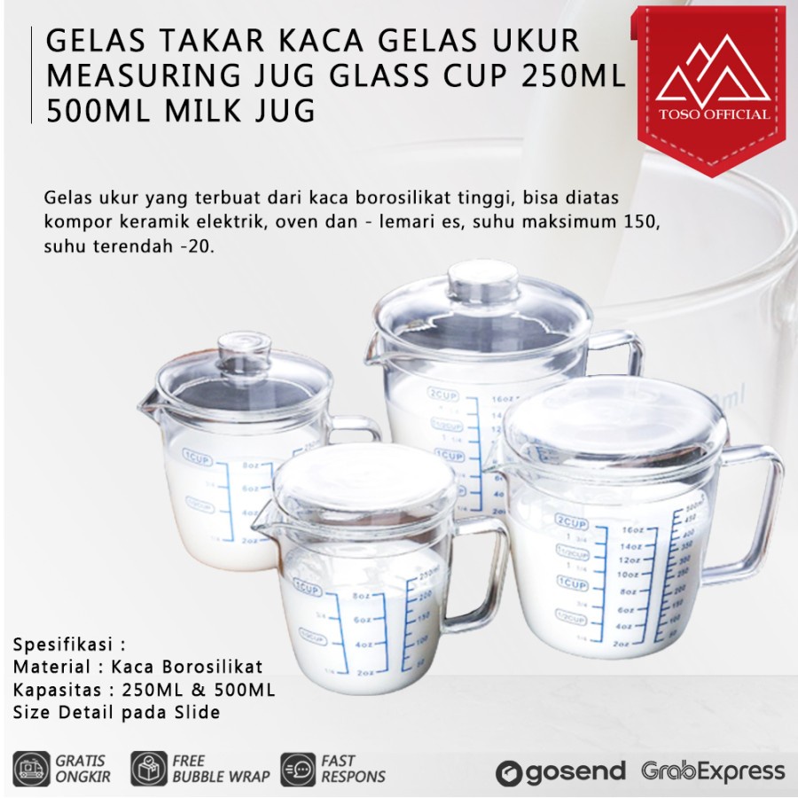 Jual Gelas Takar Kaca Ukur Measuring Jug Glass Cup 250ml 500ml Milk Jug Shopee Indonesia 6930