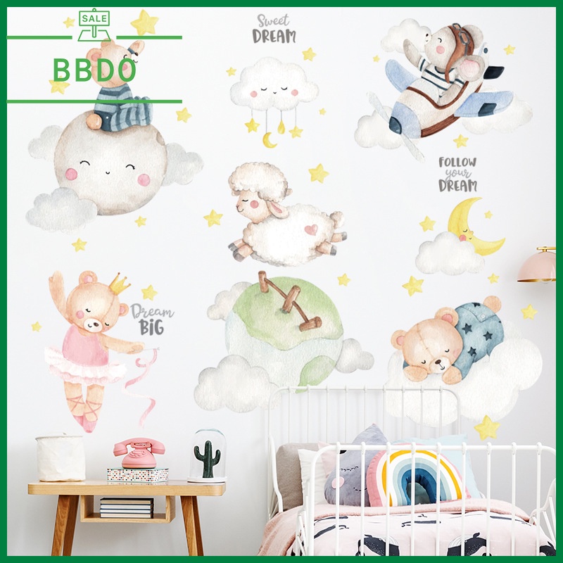 Jual stiker dinding kamar tidur lucu aesthetic hiasan dinding motif ...