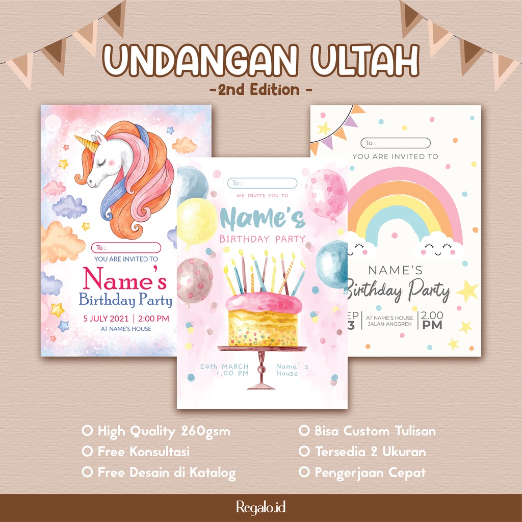 Jual [BIRTHDAY INVITATION] Undangan Ulang Tahun Anak 2nd Edition