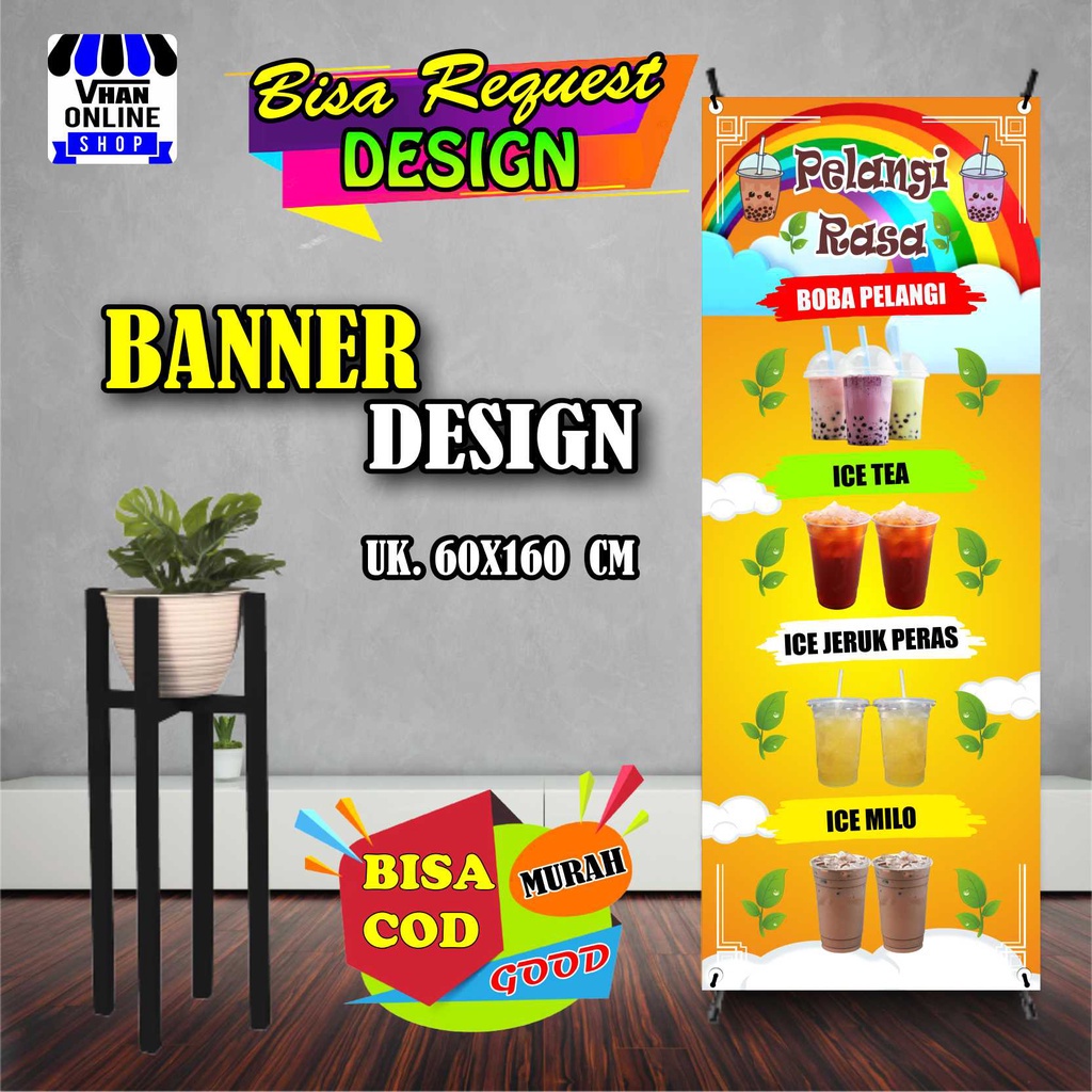 Jual Spanduk Banner Jualan Minuman Kekinian, Minuman Drink Keren, Murah