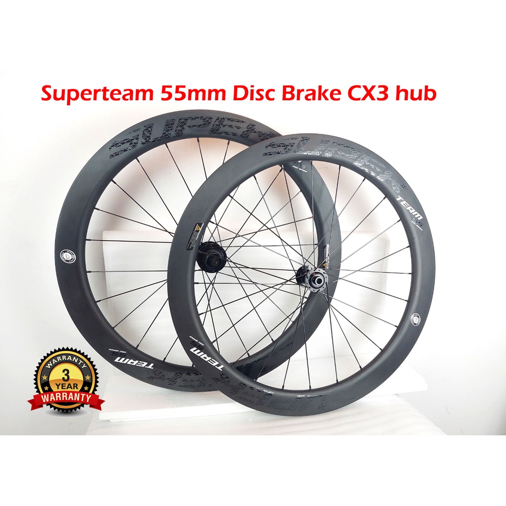 Jual Superteam Carbon Clincher Wheelset Road Bike Disc Brake Thru Axle