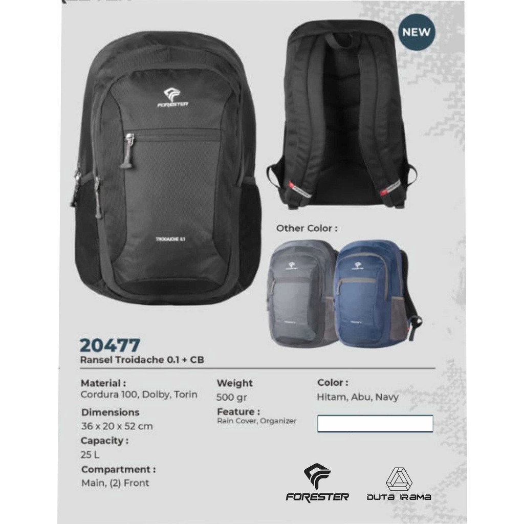 Jual Tas Ransel Forester 20477 Trodaiche 0.1 + Coverbag | Shopee Indonesia