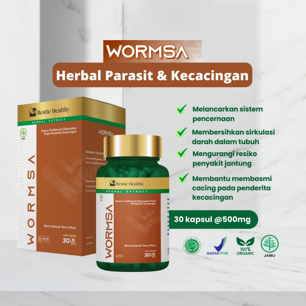 Jual Wormsa Obat Herbal Mengatasi Cacingan Dan Parasit Bpom Original ...