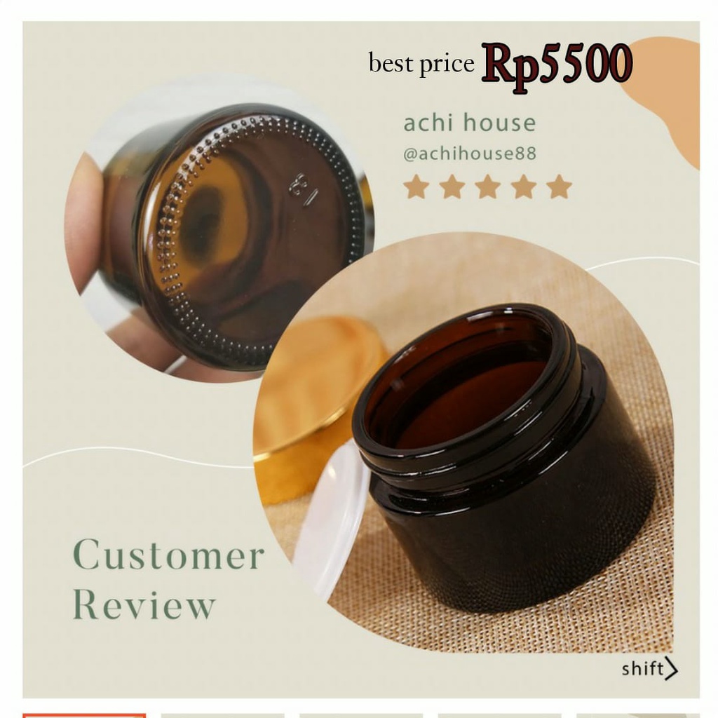 Jual Pot Kaca Amber Pot Cream Jar Kaca Coklat Amber Tempat Wadah Krim