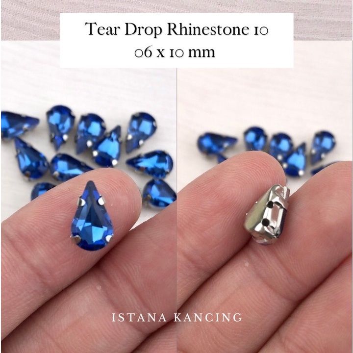 Jual Kristal Cangkang Teardrop Rhinestone X Mm Claw Grade A Kaca