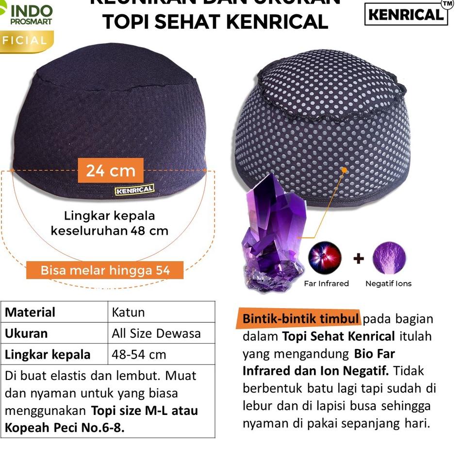 Jual Klu11de22х Topi Sehat Kenrical Original Topi Peci Kopeah Kesehatan Bio Far Infrared Ion 9690